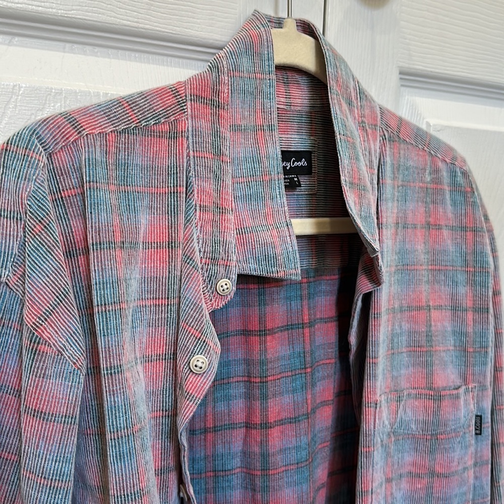 Barney Cools Cabin Shirt Pink Corduroy Plaid